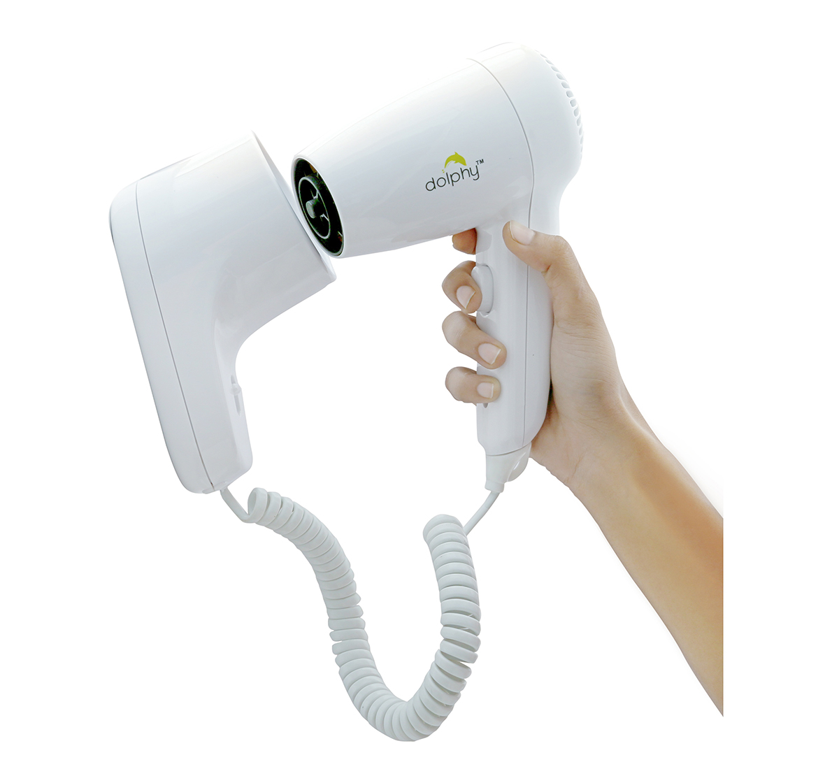 White ABS Wall Mounting Hair Dryer 1000 W
