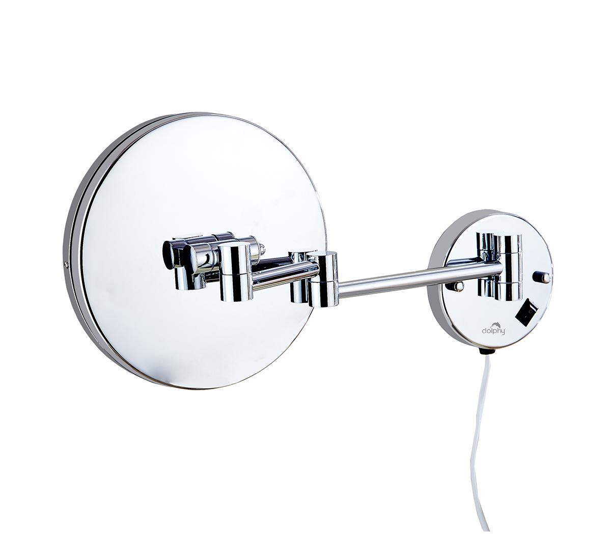 Wall Mounted Stainless Steel Magnifying Mirror With LED Light