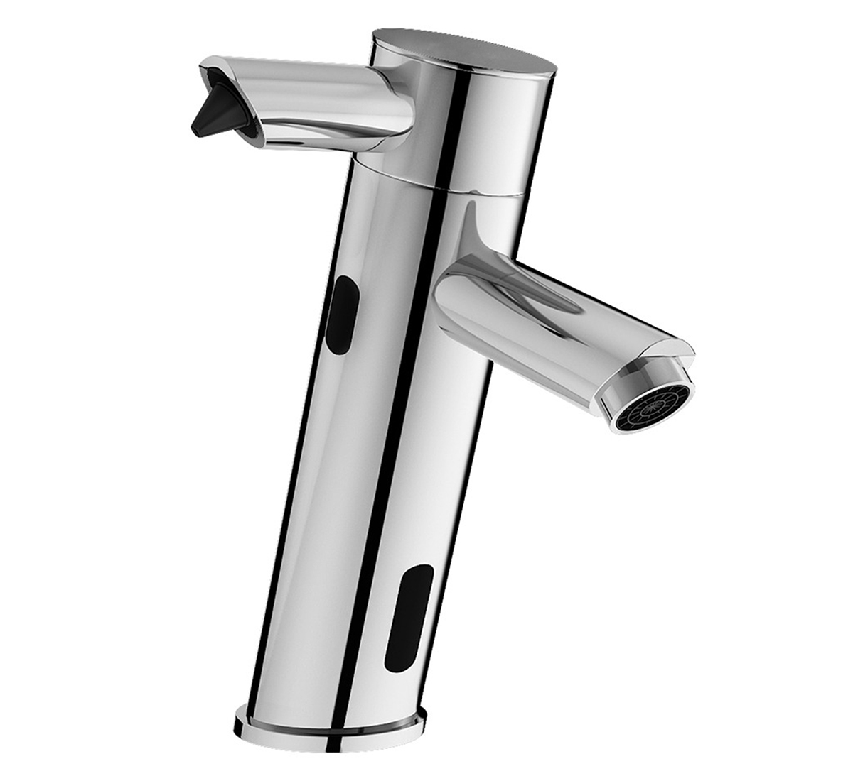 Silver 2 in 1 sensor tap with soap dispenser 