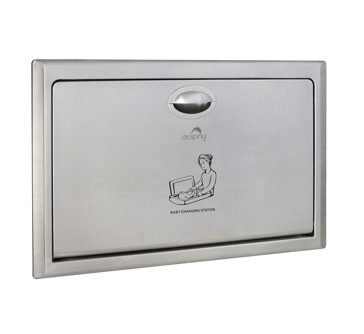 Stainless Steel Recessed Mounted Matte Finish Baby Changing Station
