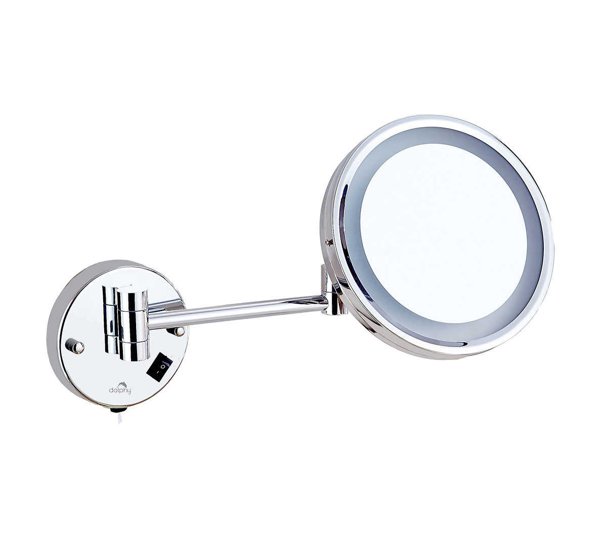 Wall Mounted Stainless Steel Magnifying Mirror With LED Light