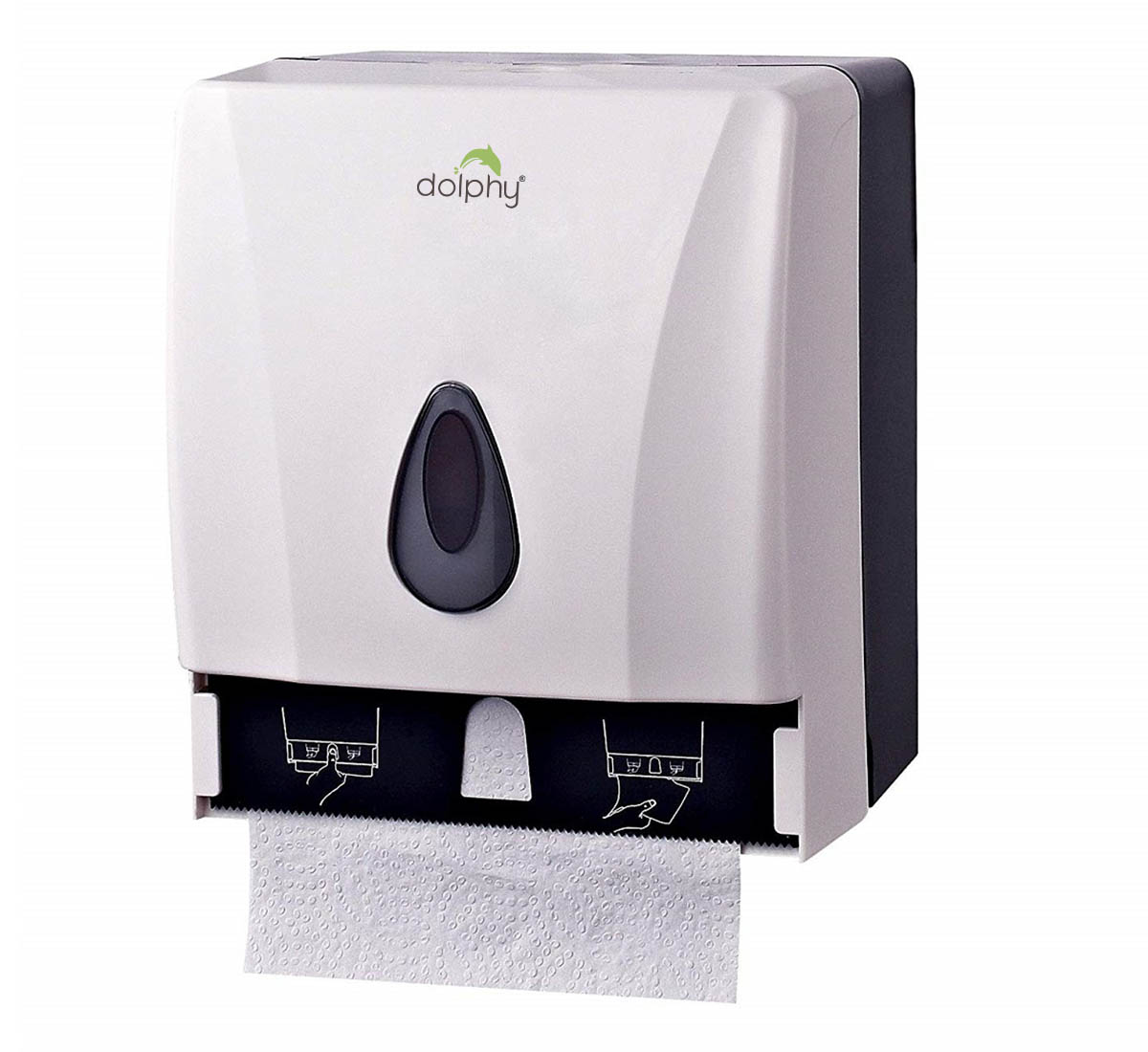 White paper dispenser with window indicator 