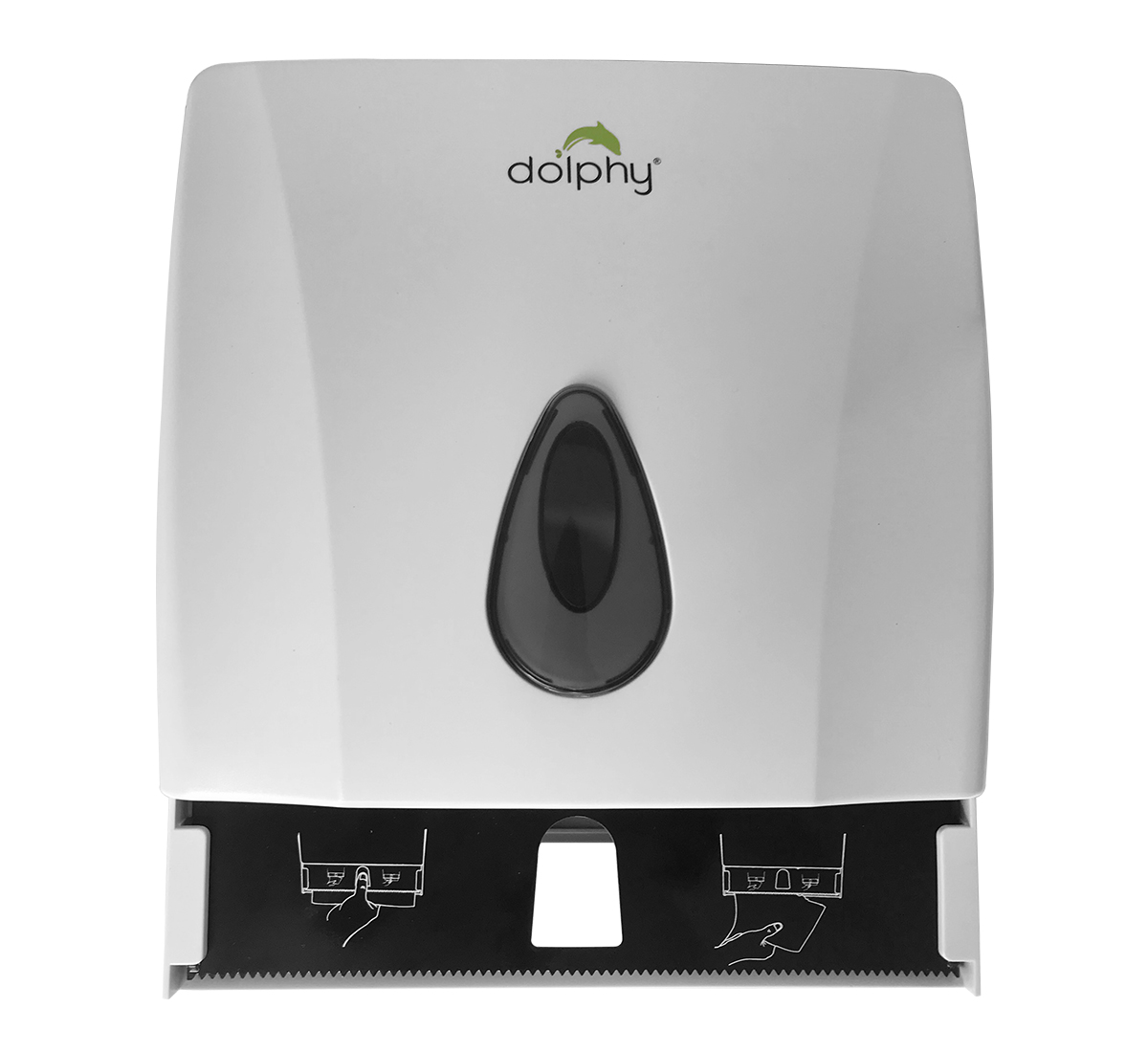 White paper dispenser with window indicator 