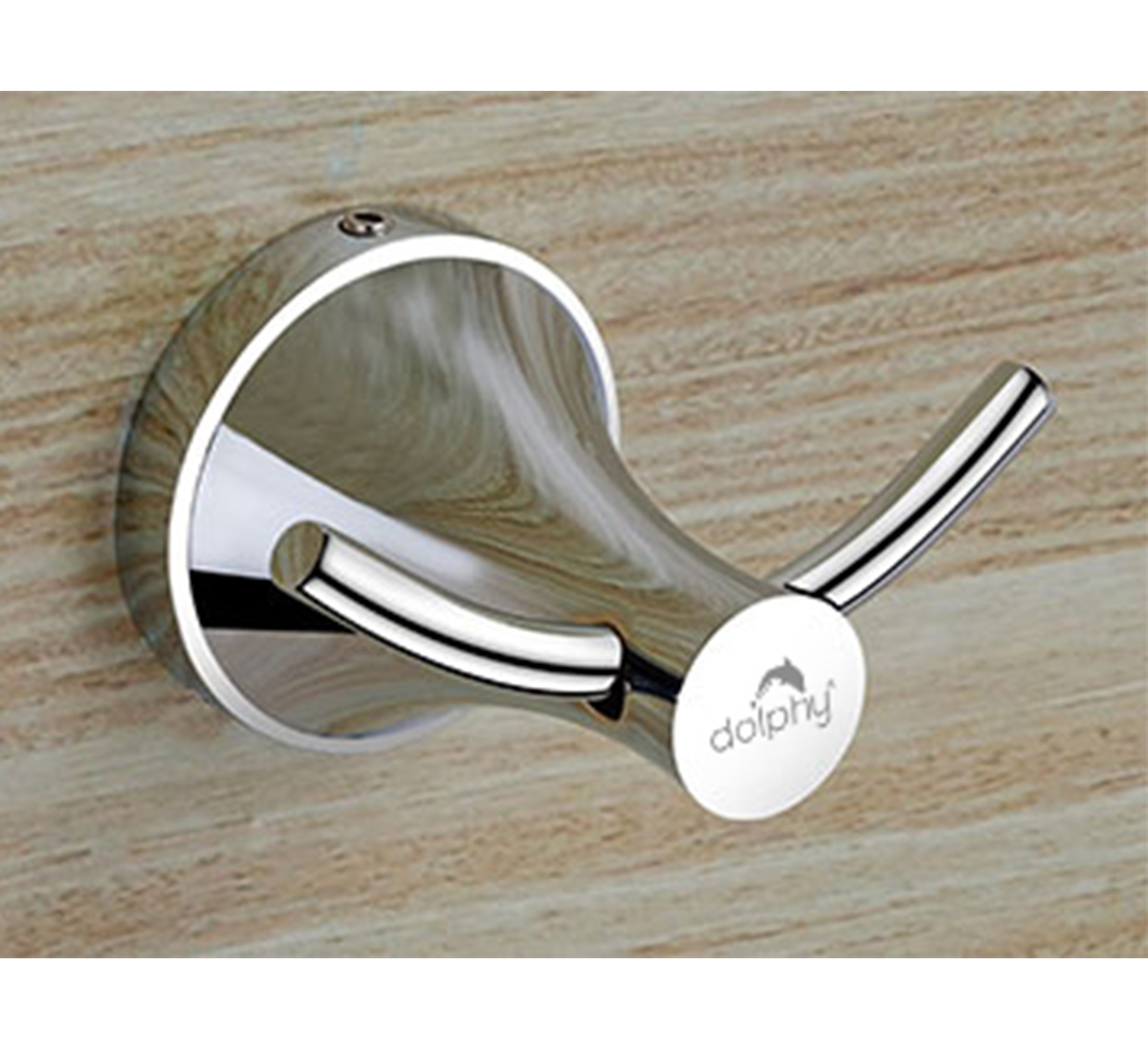 Silver wall-mounted toilet paper dispenser hook