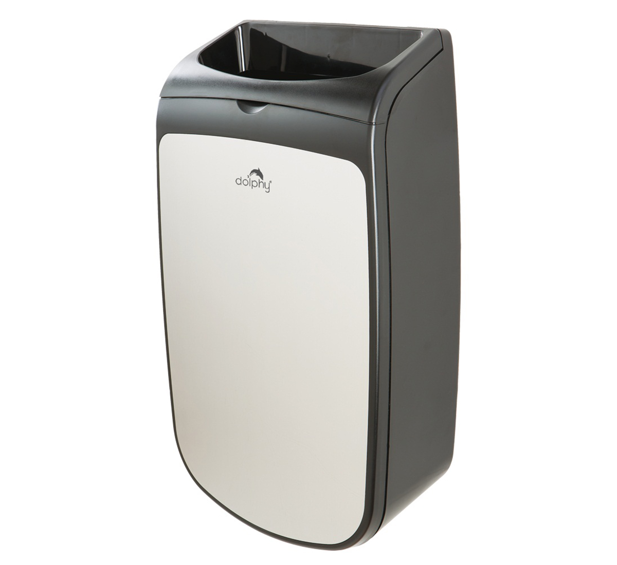 Black Waste Receptacle With Cover Plate